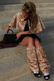 Printed Cape Collar Shrug Set