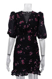 Floral Puff Sleeve Casual Dress