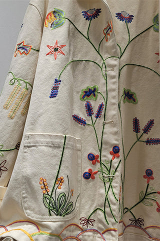 Floral Button-Front Jacket