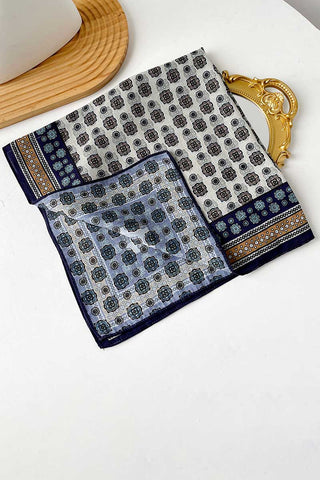 Paisley and Geometric Print Square Scarf