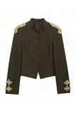 Braided Epaulet Military Crop Jacket