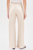 Satin Smocked Waist Wide-Leg Casual Pants