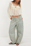 Paisley Print Wide Leg Casual Pants