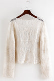 Button-Front Lace Blouse
