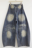 Zebra Print High-Waist Barrel Jeans