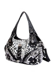 Animal Print Hobo Bag with Hardware