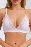 Lace Trim V-Neck Wireless Bralette