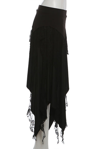 Asymmetrical Draped Midi Skirt