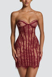 Lace Corset-Style Mini Dress