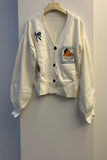 Embroidered Pocket Lace Trim Cardigan