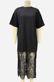Lace Hem Short Sleeve Dress