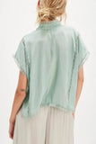 Tie-Front Lace Detail Blouse