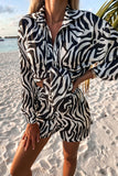 Printed Button-Front Short Set