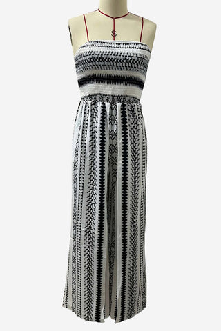Strapless Printed Wide-Leg Jumpsuit