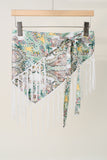 Elephant Print Fringe Scarf