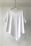 Asymmetrical Hem Crew Neck T-Shirt