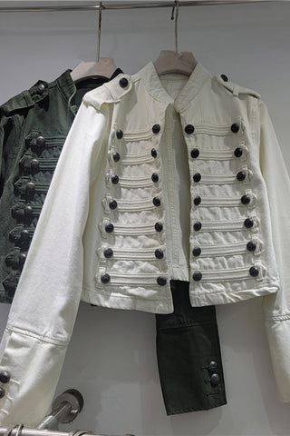 Military-Inspired Buttoned Jacket