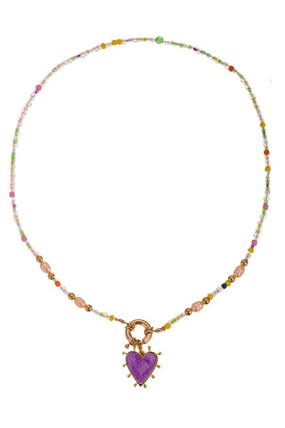 Heart Pendant Beaded Necklace