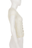 Button-Front Lace Blouse
