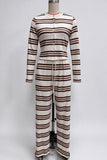 Striped Button Front Two Piece Set
