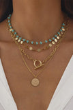 Disc Turquoise Layered Necklace