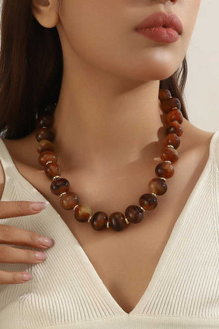Polished Beaded Statement Necklace