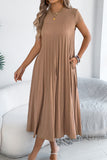 Pleated Casual Midi Dress