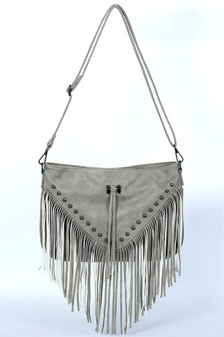 Studded Fringe Crossbody Bag