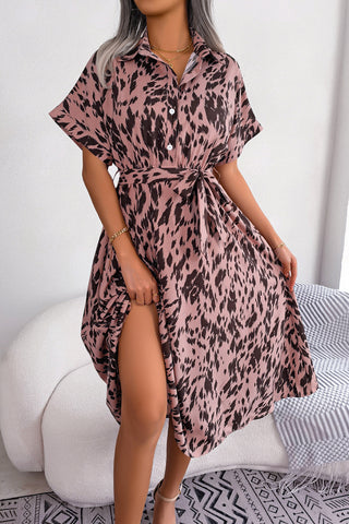 Belted Shirt Dress with Flowing Silhouette