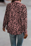 Leopard Print Ribbed Button-Front Shacket