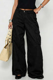 High-Waist Wide-Leg Cargo Casual Pants