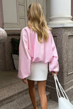 Mock Neck Puff Sleeve Blazer
