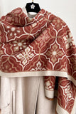 Geometric Print Frog Closure Cape