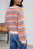 Striped Crew Neck Knit Sweater