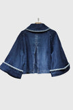 Floral Detail Cropped Denim Jacket