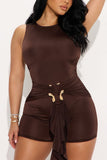 Sleek Tie-Waist Sleeveless Romper
