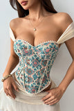 Off-Shoulder Corset Tank Top