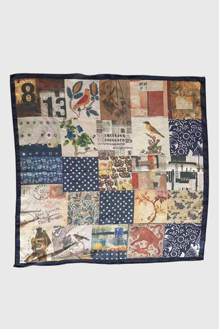Vintage Collage Print Square Scarf