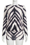 Zebra Print Long Sleeve Mini Casual Dress