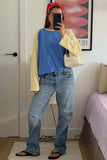 Colorblock Crew Neck Long Sleeve T-Shirt