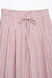 Striped Drawstring Wide-Leg Casual Pants