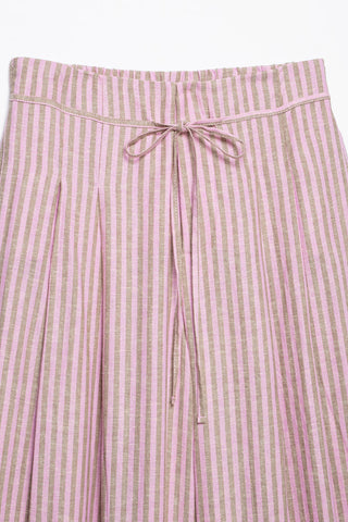 Striped Drawstring Wide-Leg Casual Pants