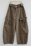 Distressed Cargo Pocket Baggy Jeans