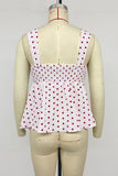 Polka Dot Sweetheart Neck Ruched Tank