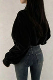 Ribbed Button-Front Collared Jacket