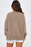 Crew Neck Side Slit Sweatshirt