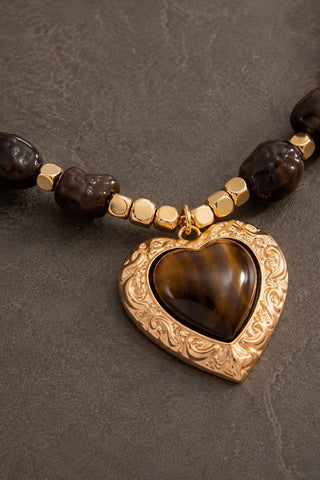 Heart Pendant Beaded Necklace