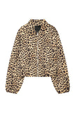 Leopard Print Zip-Up Collared Jacket