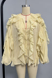 Ruffle Puff Sleeve Blouse