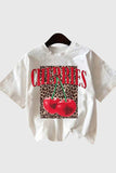 Cherries Graphic Print Crew Neck T-Shirt